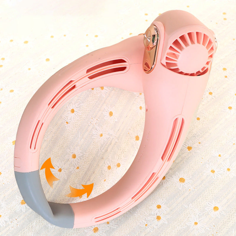 💎2026 HOT SALE🥳💞50K+ SOLD!🍃💨Neck Air Conditioner Fan – Ultra‑quiet, 360° rotating, 3 speeds. 🌬️