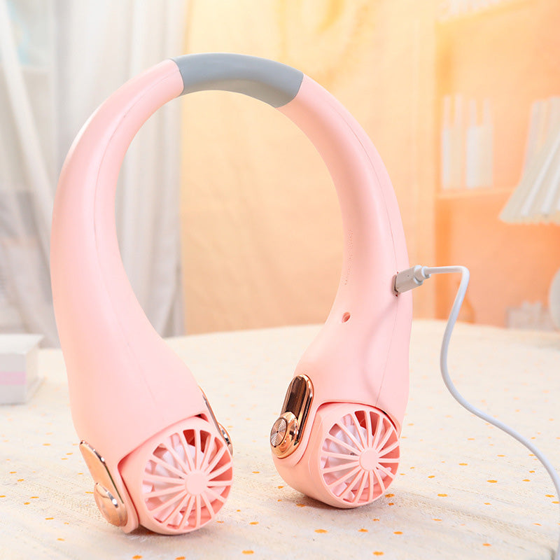 💎2026 HOT SALE🥳💞50K+ SOLD!🍃💨Neck Air Conditioner Fan – Ultra‑quiet, 360° rotating, 3 speeds. 🌬️