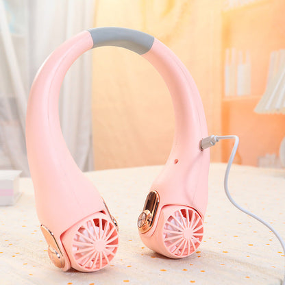 💎2026 HOT SALE🥳💞50K+ SOLD!🍃💨Neck Air Conditioner Fan – Ultra‑quiet, 360° rotating, 3 speeds. 🌬️