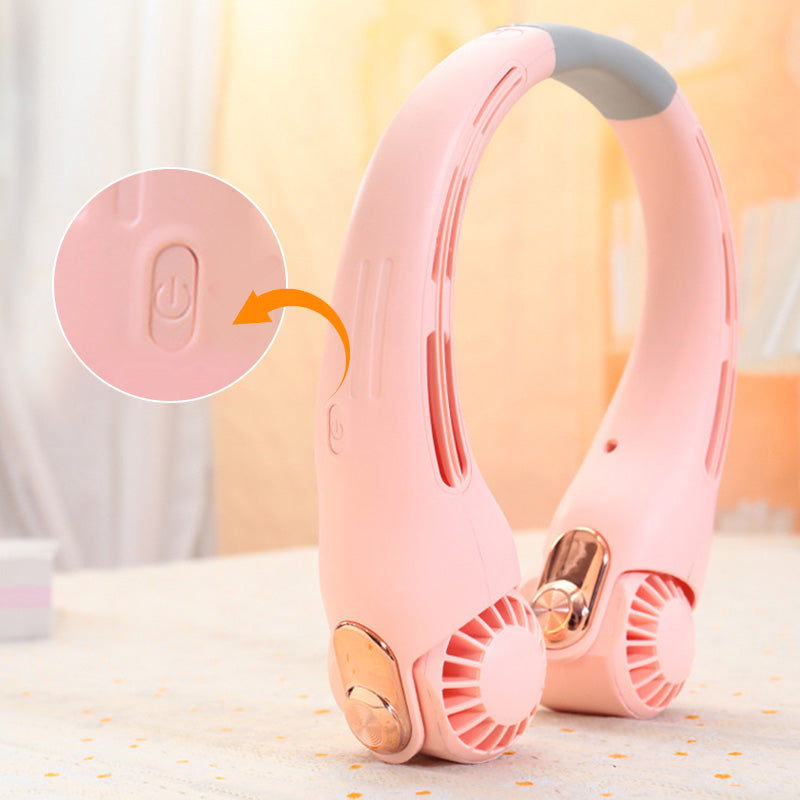 💎2026 HOT SALE🥳💞50K+ SOLD!🍃💨Neck Air Conditioner Fan – Ultra‑quiet, 360° rotating, 3 speeds. 🌬️