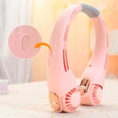 💎2026 HOT SALE🥳💞50K+ SOLD!🍃💨Neck Air Conditioner Fan – Ultra‑quiet, 360° rotating, 3 speeds. 🌬️