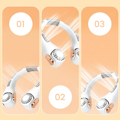 💎2026 HOT SALE🥳💞50K+ SOLD!🍃💨Neck Air Conditioner Fan – Ultra‑quiet, 360° rotating, 3 speeds. 🌬️
