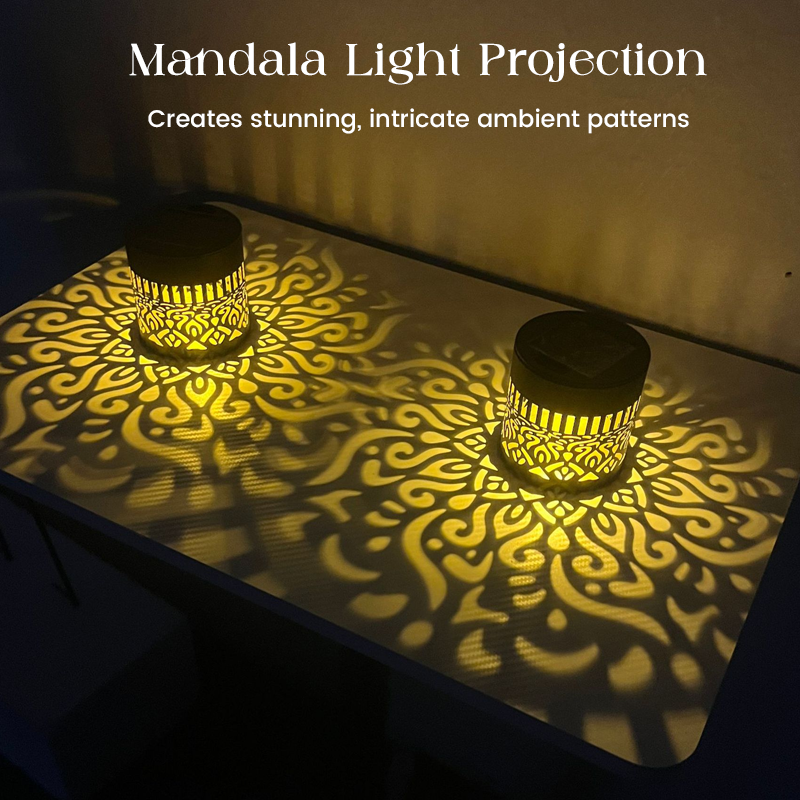 🌀 Limited Sale | Solar Mandala Wall Light – Outdoor Fence Projector Lamp for Patio & Backyard Decor