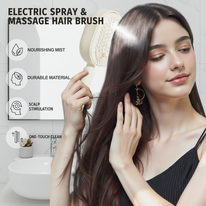 Nectavira® 3-in-1 Electric Air Cushion Massage Comb with Mist Spray, Self-Cleaning Steam and Essential Oil Function, Rechargeable Scalp Massage Brush🔥