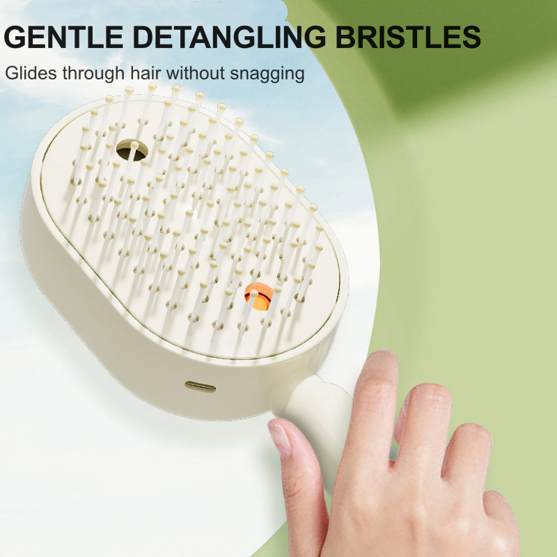 Nectavira® 3-in-1 Electric Air Cushion Massage Comb with Mist Spray, Self-Cleaning Steam and Essential Oil Function, Rechargeable Scalp Massage Brush🔥
