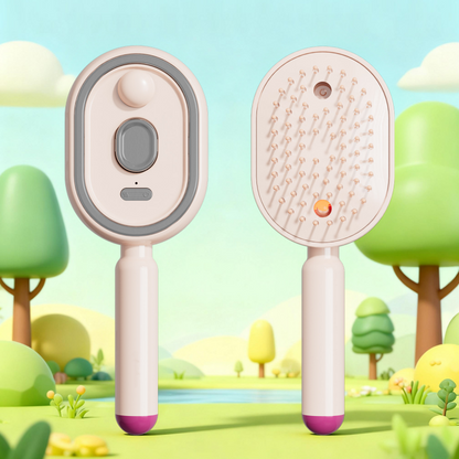 Nectavira® 🔥 3-in-1 Electric Air Cushion Massage Comb with Mist Spray, Self-Cleaning Steam and Essential Oil Function, Rechargeable Scalp Massage Brush