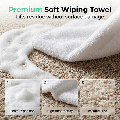 🧼 Nectavira® Waterless Carpet Foam Stain Remover – Lift Spots Fast with Cleaning Towel ✨