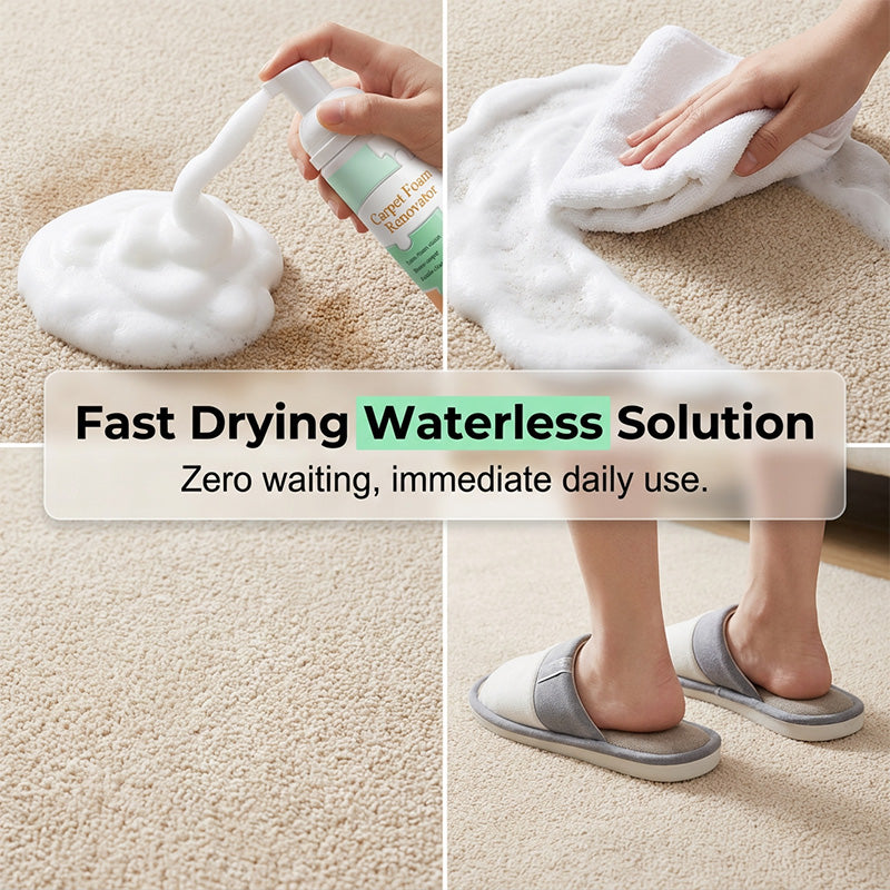 🧼 Nectavira® Waterless Carpet Foam Stain Remover – Lift Spots Fast with Cleaning Towel ✨