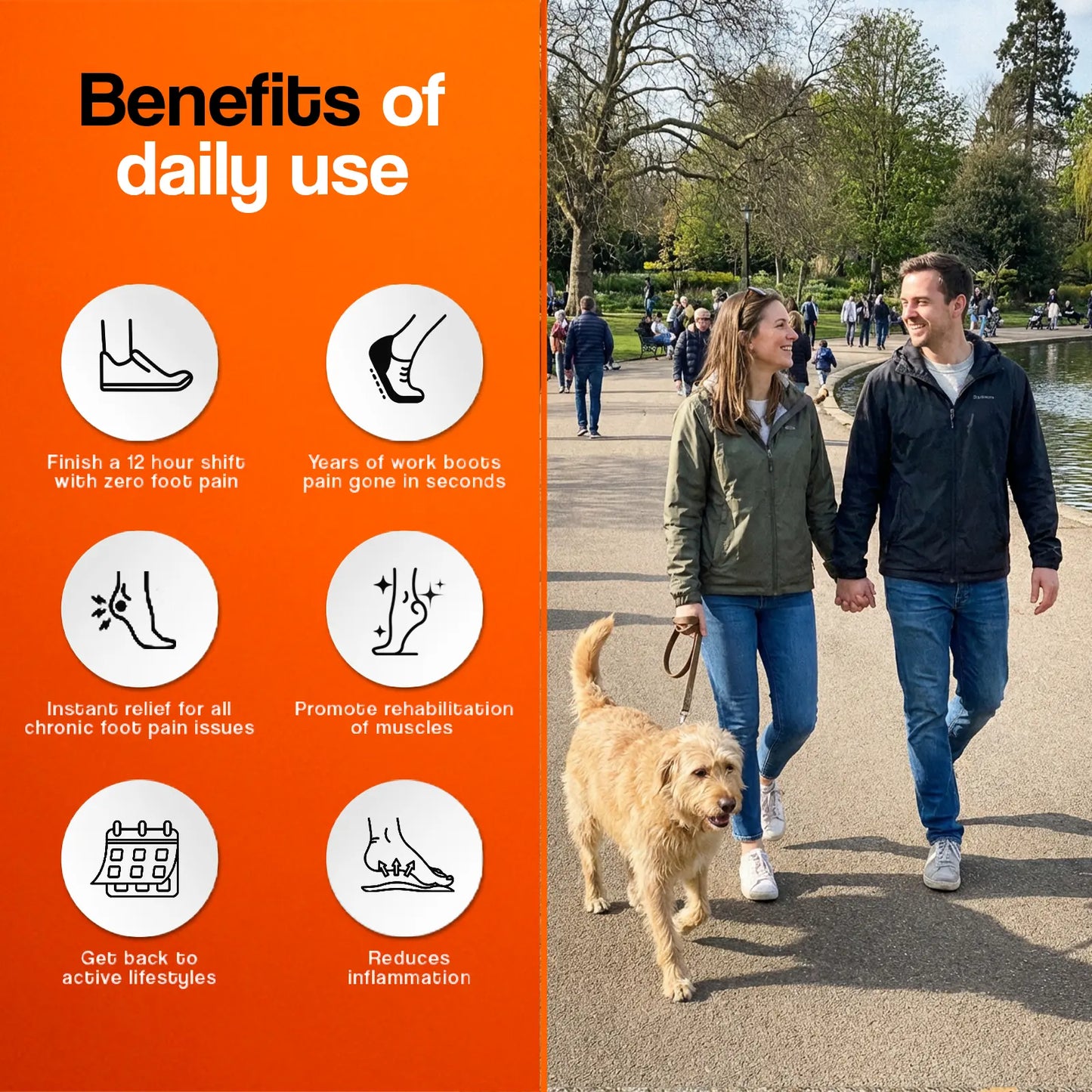 Nectavira® Acupressure Massage Insoles – Arch Support for All-Day Foot Comfort